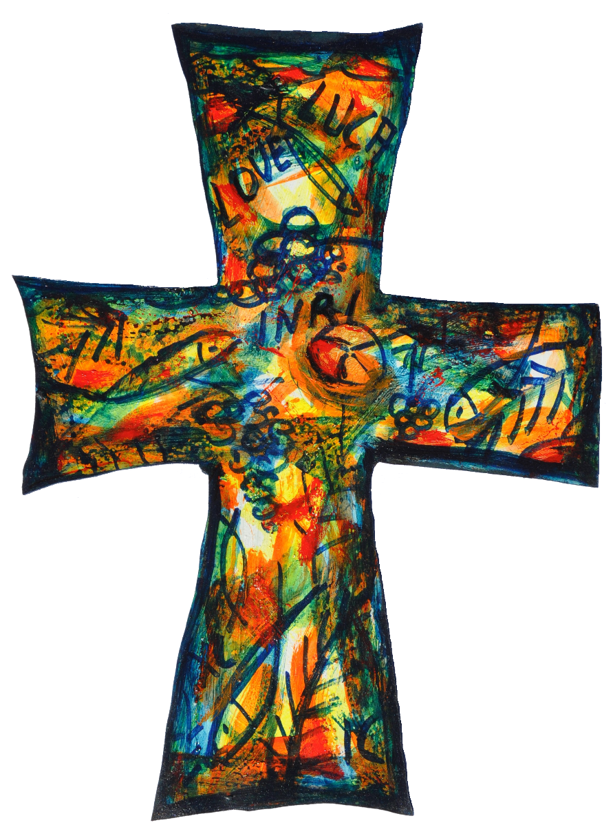 Croix peinte